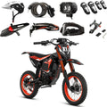QRONGE X1 Spark M Electric Off-Road Dirt Bike for Adults & Teens, 4500W Brushless Mid-Drive Motor, 60V 28.8Ah Removable Battery, 14" Front/12" Rear Fat Tires, Up to 60 Miles Range + 1 Year Warranty