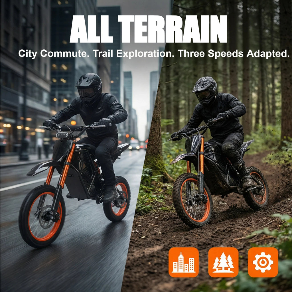 Xtion 2000W 38 MPH Electric Dirt Bike for Teens & Adults, 48V 21Ah Motorcycle, 14"/12" Fat Tires Motor Bicycle, 1 YEAR Warranty