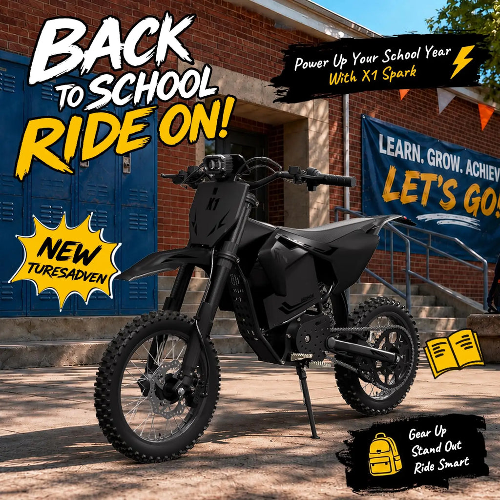 QRONGE X1 Spark M Electric Off-Road Dirt Bike for Adults & Teens, 4500W Brushless Mid-Drive Motor, 60V 28.8Ah Removable Battery, 14" Front/12" Rear Fat Tires, Up to 60 Miles Range + 1 Year Warranty