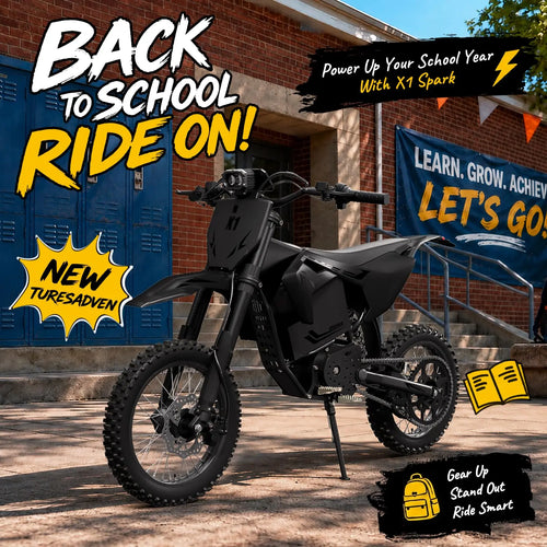 QRONGE X1 Spark M Electric Off-Road Dirt Bike for Adults & Teens, 4500W Brushless Mid-Drive Motor, 60V 28.8Ah Removable Battery, 14" Front/12" Rear Fat Tires, Up to 60 Miles Range + 1 Year Warranty